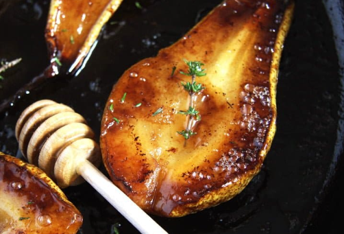 Lavender Honey Roasted Pears