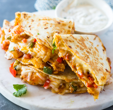 Shrimp and Green Chile Quesadillas