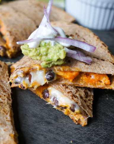 Green Chile and Sweet Potato Breakfast Quesadilla