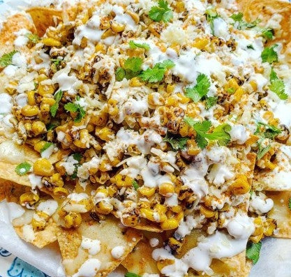 Street Corn and Green Chile Nachos