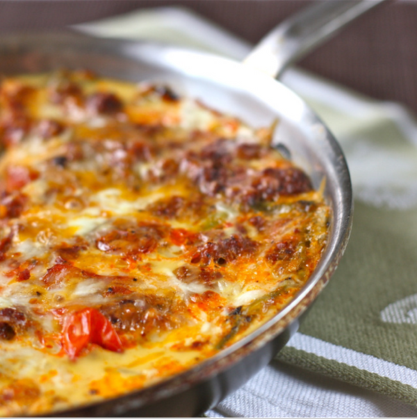 Hatch Green Chile and Chorizo Bake