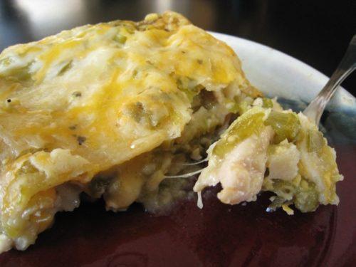 Green Chile Chicken Enchilada Casserole