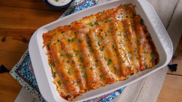 Green Chile, Black Bean and Potato Enchiladas