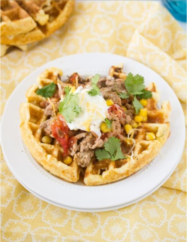 Hatch Chile Cornbread Waffles