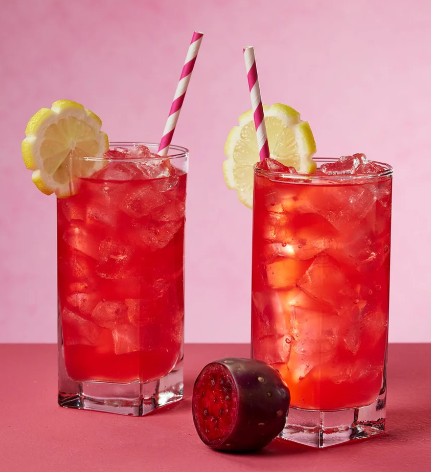 Sparkling Prickly Pear Lemonade