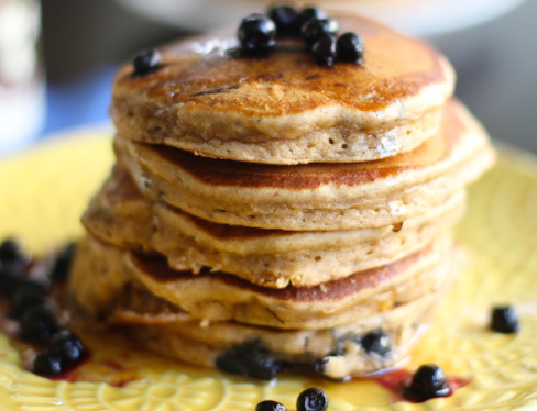 Blueberry Blue Corn Atole Pancakes