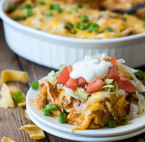 Chicken Chile Verde Tamale Casserole