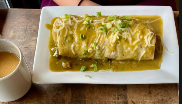 Smothered Green Chile Breakfast Burritos