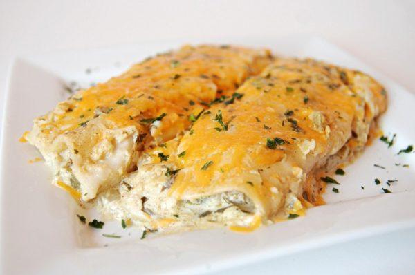 Green Chile Chicken Enchiladas with Sour Cream Recipe!