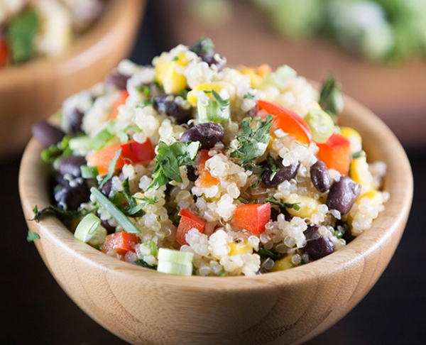 Southwest Quinoa Salad with Green Chile Avocado Dressing