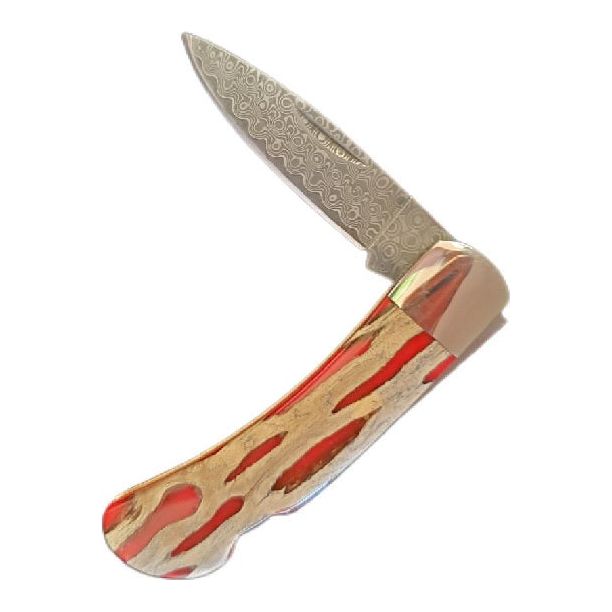 3 Inch Damascus Folding Knife Red Cholla-#1 Ranked New Mexico Salsa &amp; Chile Powder | Made in New Mexico