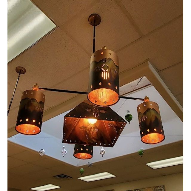 5 Light Copper Chandelier-#1 Ranked New Mexico Salsa &amp; Chile Powder | Made in New Mexico