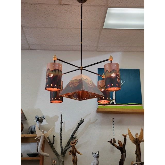 5 Light Copper Chandelier-#1 Ranked New Mexico Salsa &amp; Chile Powder | Made in New Mexico