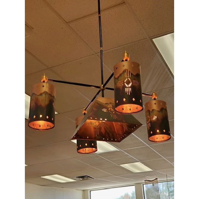 5 Light Copper Chandelier-#1 Ranked New Mexico Salsa &amp; Chile Powder | Made in New Mexico