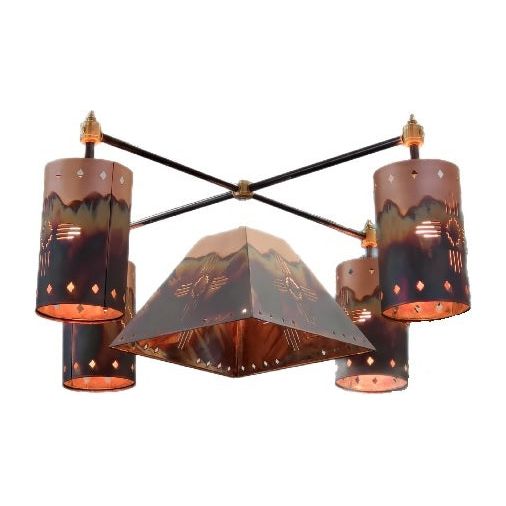 5 Light Copper Chandelier-#1 Ranked New Mexico Salsa &amp; Chile Powder | Made in New Mexico