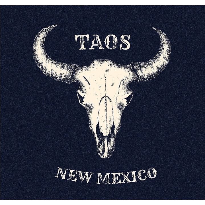 Buffalo Skull Taos Tee Blue-#1 Ranked New Mexico Salsa &amp; Chile Powder | Made in New Mexico