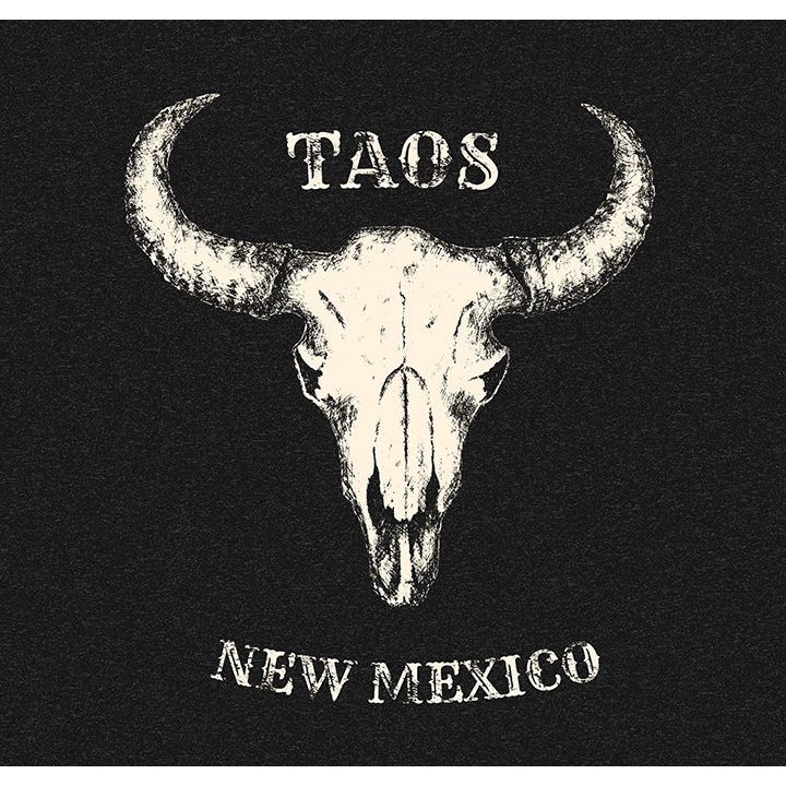 Buffalo Skull Taos Tee Charcoal-#1 Ranked New Mexico Salsa &amp; Chile Powder | Made in New Mexico