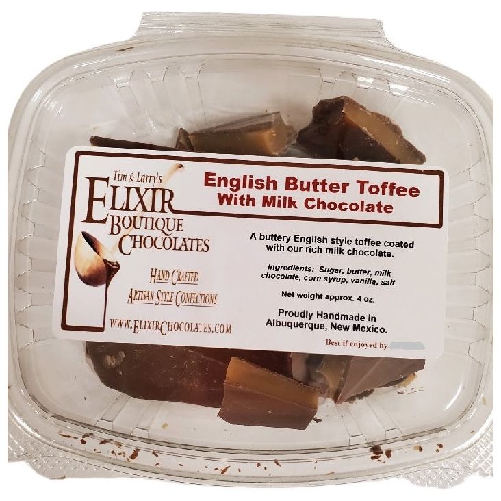 English Butter Toffee with Milk Chocolate-#1 Ranked New Mexico Salsa &amp; Chile Powder | Made in New Mexico