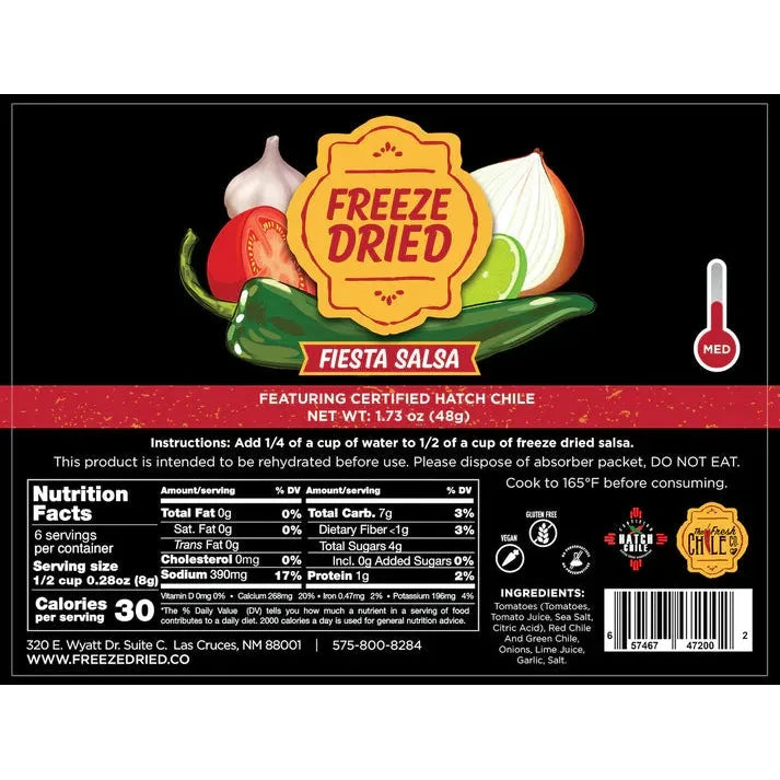 Freeze dried Fiesta Salsa-#1 Ranked New Mexico Salsa &amp; Chile Powder | Made in New Mexico