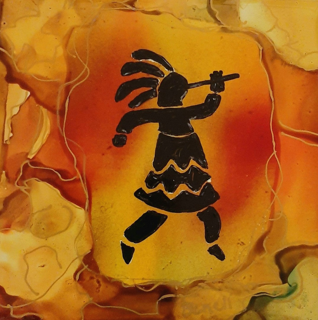 Hand Painted Kokopelli Coasters-#1 Ranked New Mexico Salsa &amp; Chile Powder | Made in New Mexico