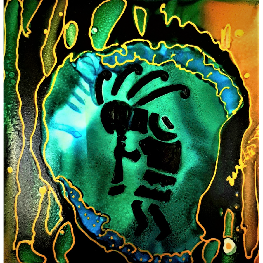 Hand Painted Kokopelli Coasters-#1 Ranked New Mexico Salsa &amp; Chile Powder | Made in New Mexico