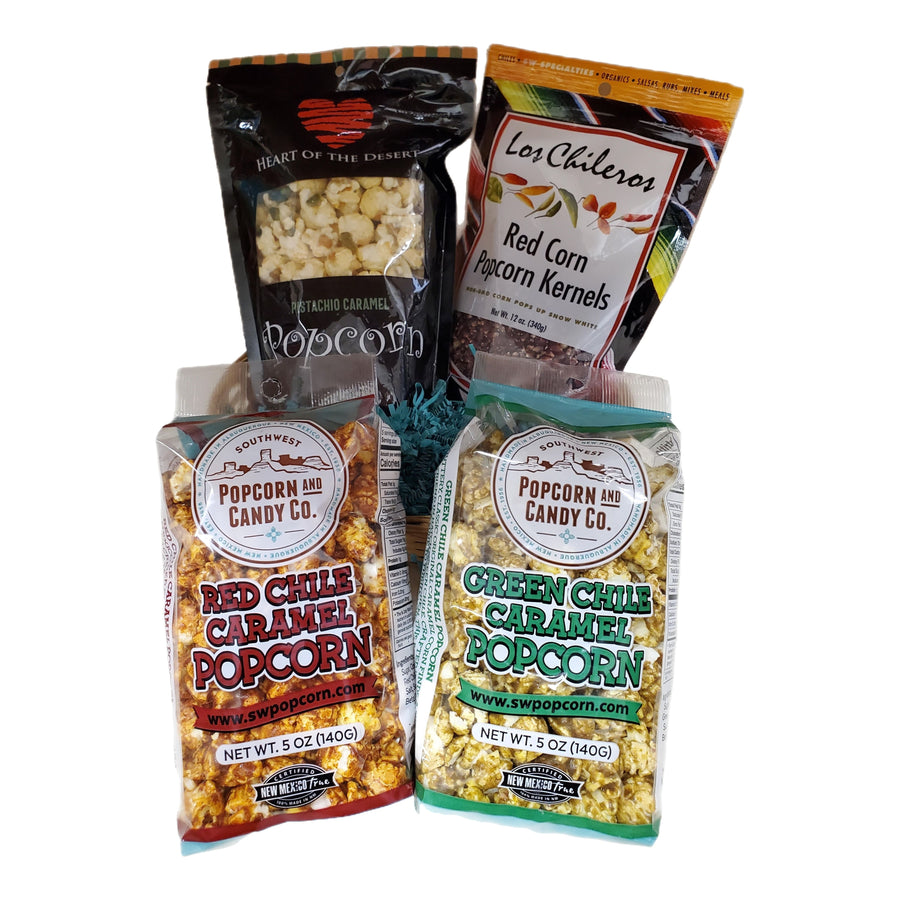 Popcorn Lovers Gift Basket-#1 Ranked New Mexico Salsa &amp; Chile Powder | Made in New Mexico