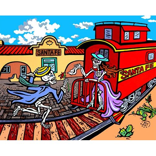 Run Away Train Giclee 50" x 30"-#1 Ranked New Mexico Salsa &amp; Chile Powder | Made in New Mexico