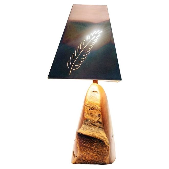 Turquoise Inlaid Mesquite Lamps Feather: Small-#1 Ranked New Mexico Salsa &amp; Chile Powder | Made in New Mexico