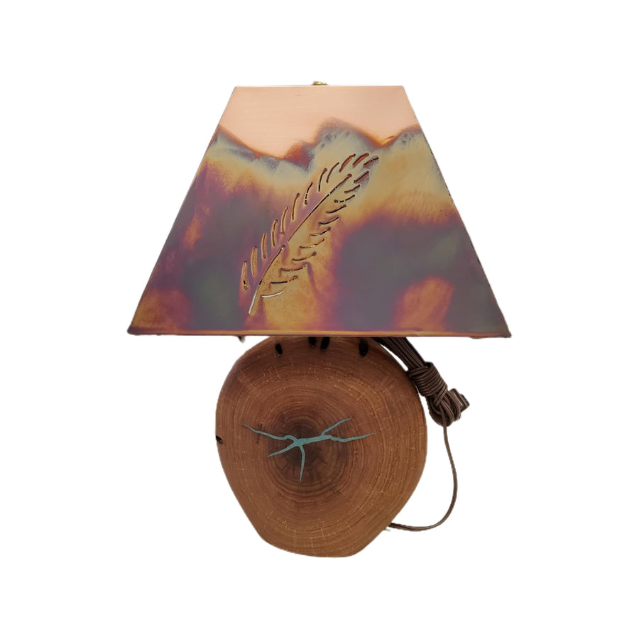 Turquoise Inlaid Mesquite Lamps Feather: Small-#1 Ranked New Mexico Salsa &amp; Chile Powder | Made in New Mexico