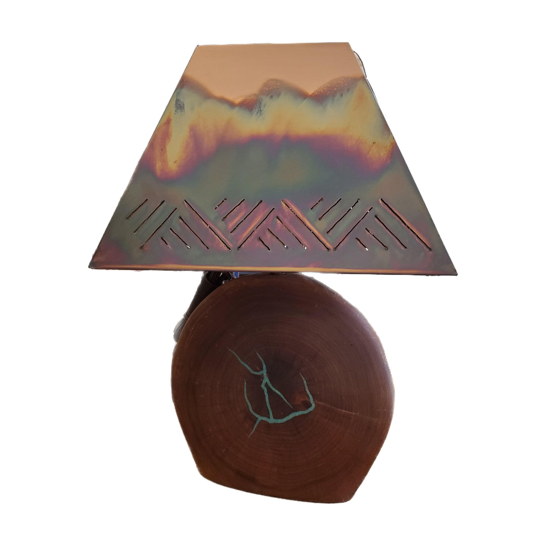 Turquoise Inlaid Mesquite Lamps: Small-#1 Ranked New Mexico Salsa &amp; Chile Powder | Made in New Mexico