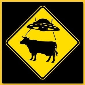 UFO Cow Crossing Tee-#1 Ranked New Mexico Salsa &amp; Chile Powder | Made in New Mexico