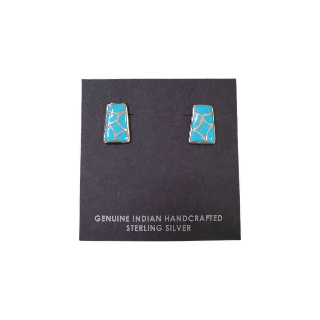 Zuni Rectangle Stud Earring-#1 Ranked New Mexico Salsa &amp; Chile Powder | Made in New Mexico